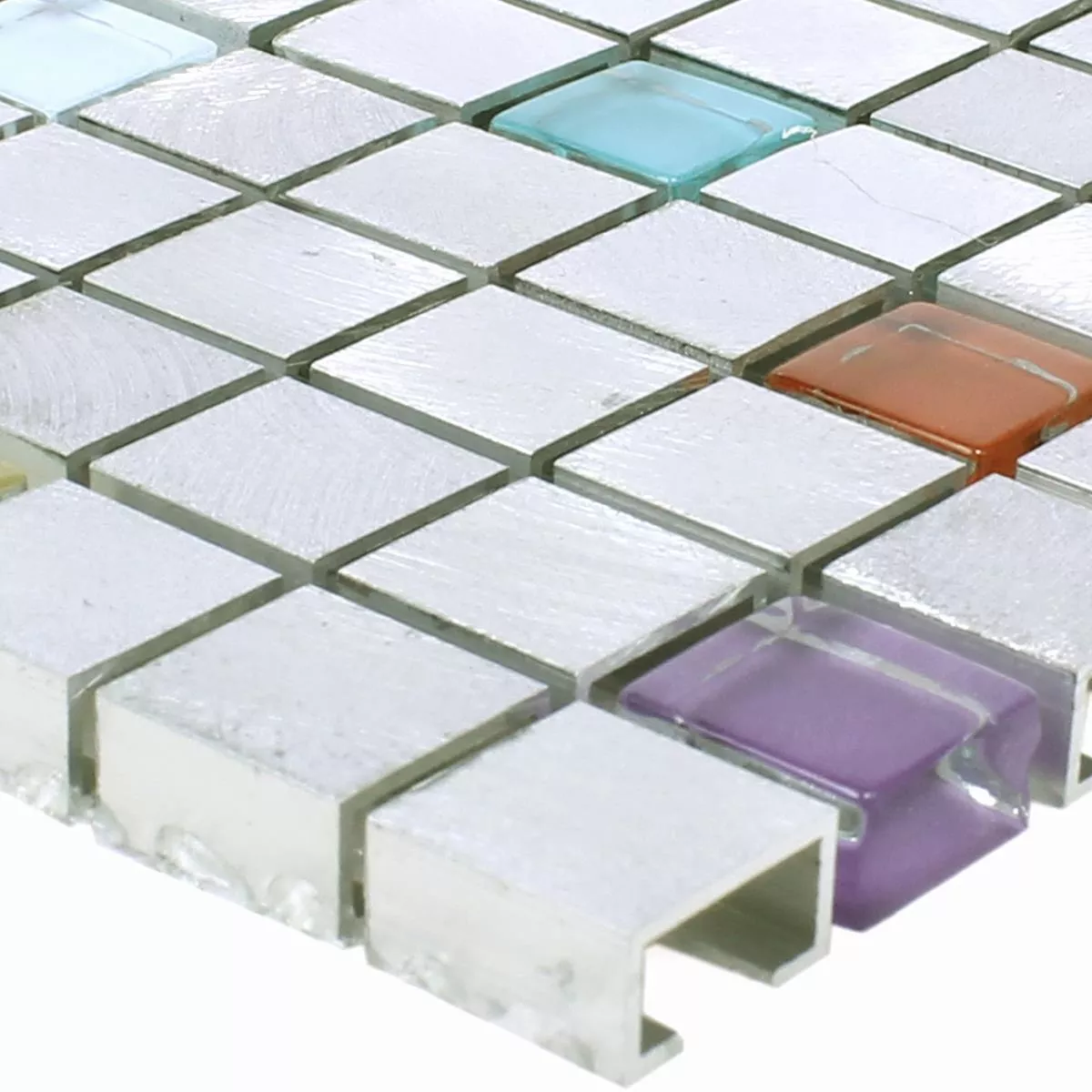 Prov Mosaik Lissabon Aluminium Glas Mix Färgrik