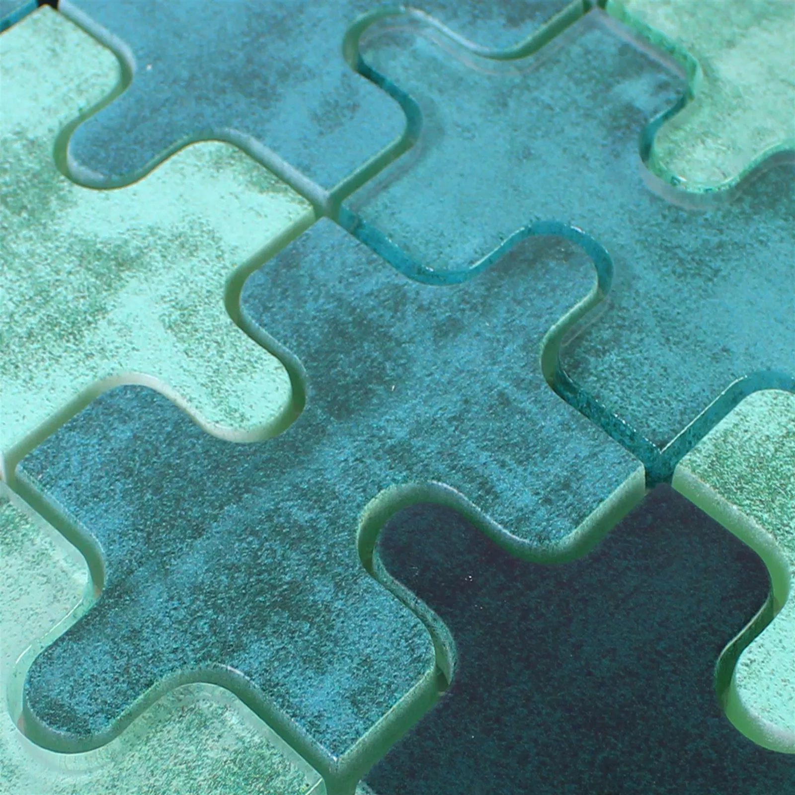 Glasmosaik Plattor Puzzle Grön