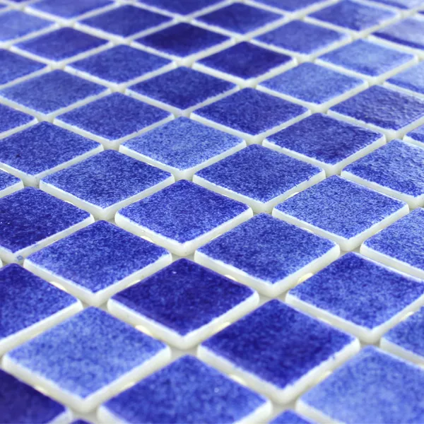 Prov Mosaik Glas Simbassäng  Mörkblå Mix