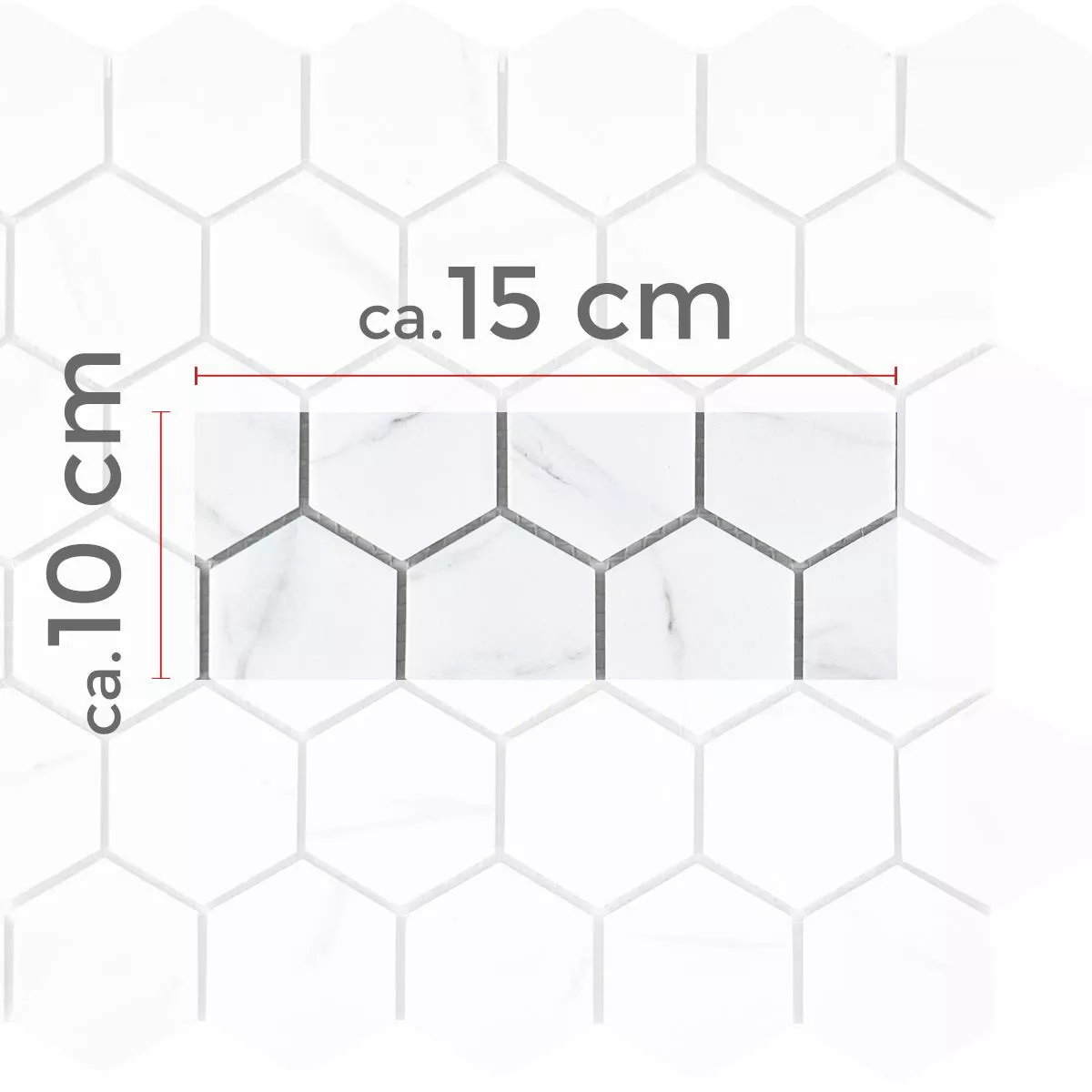 Prov Keramik Mosaik Zyrus Carrara Hexagon 