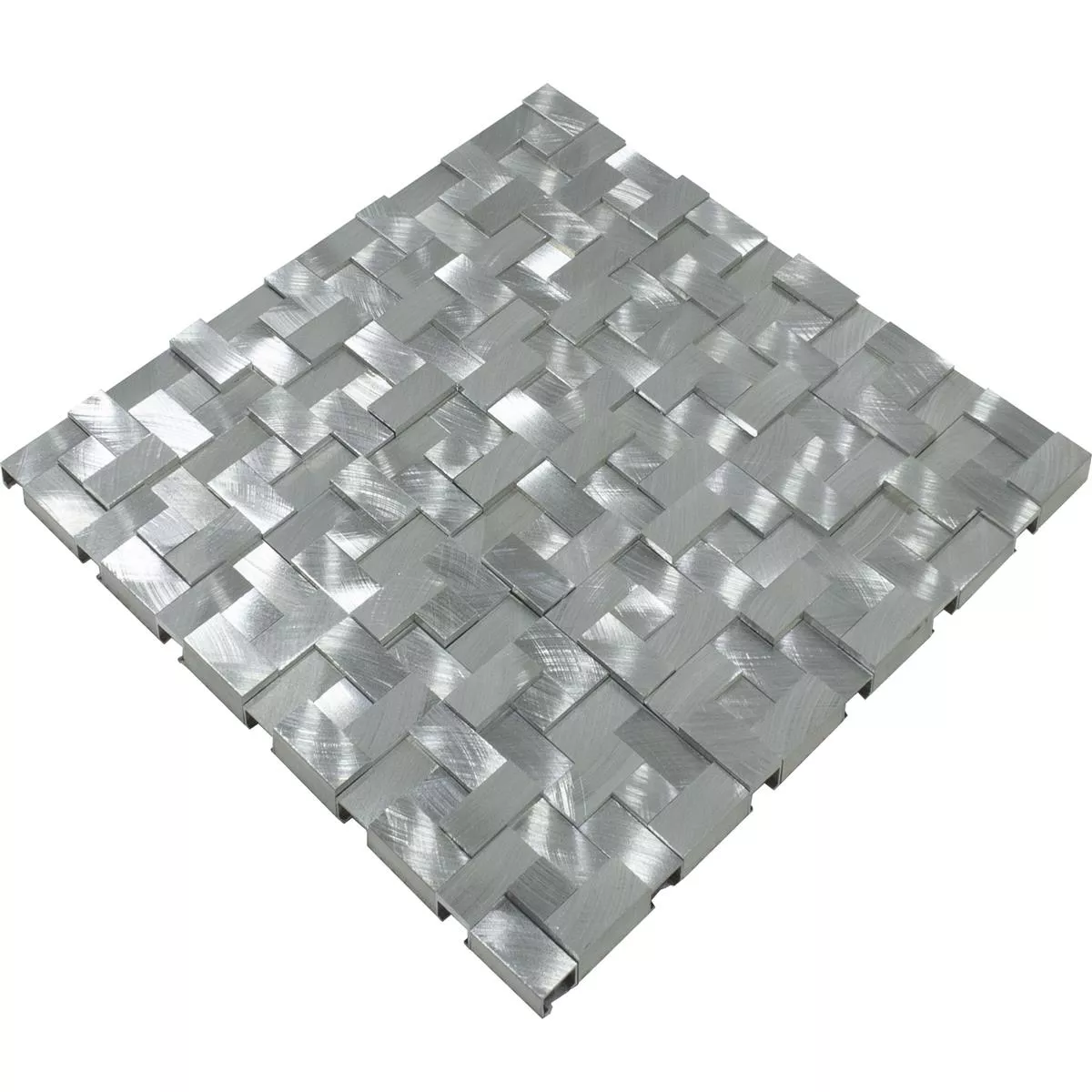 Aluminium Metall Mosaik Quantum Silver