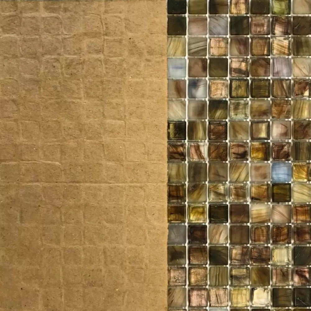 Glas Simbassäng Mosaik Plattor Pergamon Brun