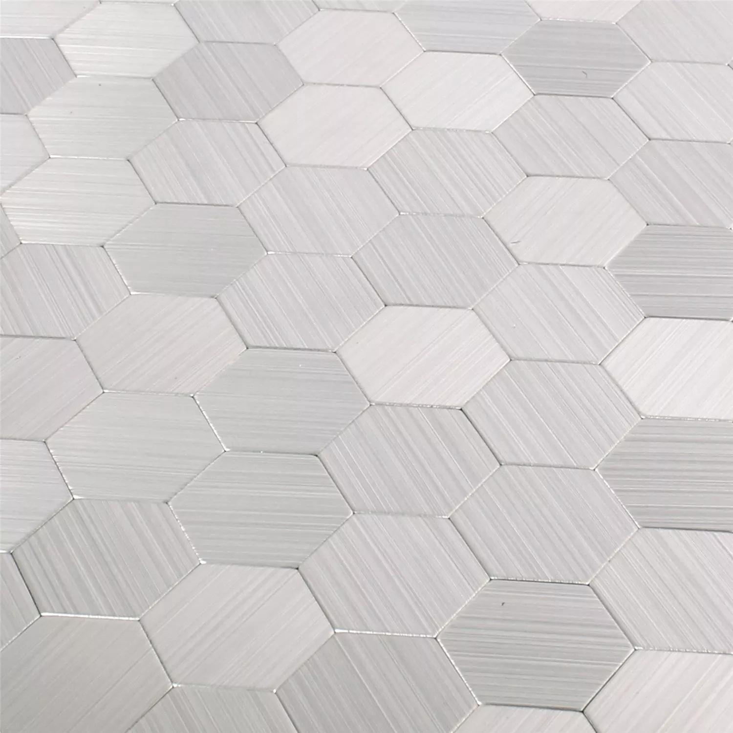 Mosaik Metall Självhäftand Mikros Silver Hexagon