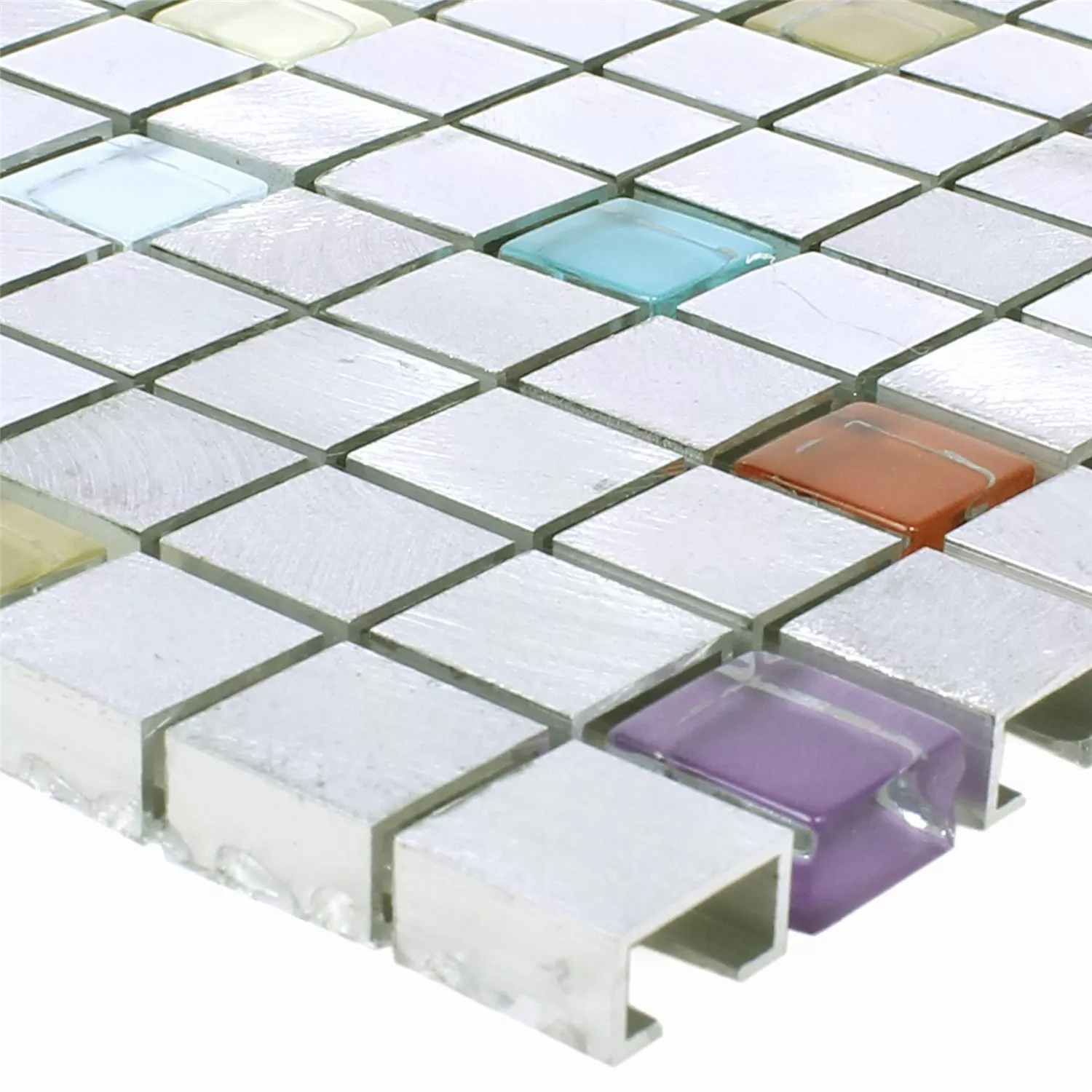 Prov Mosaik Lissabon Aluminium Glas Mix Färgrik
