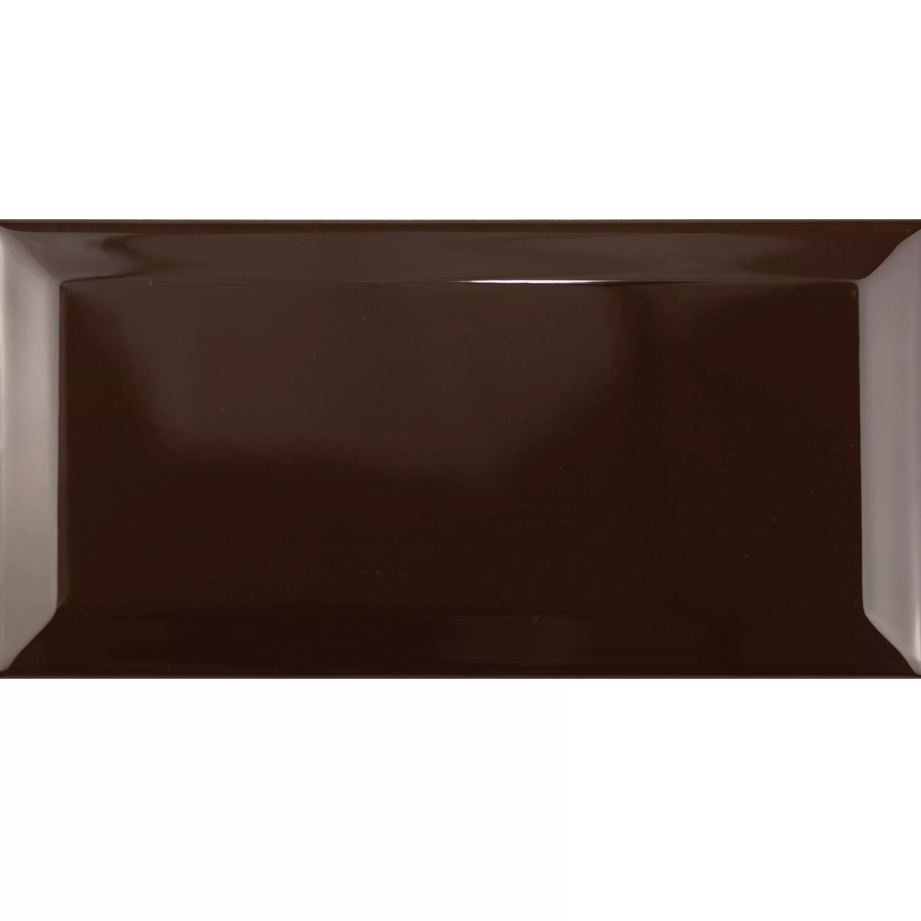 Prov Metro Kakel Brussel Med Fasett 10x20x0,7cm Chocolate