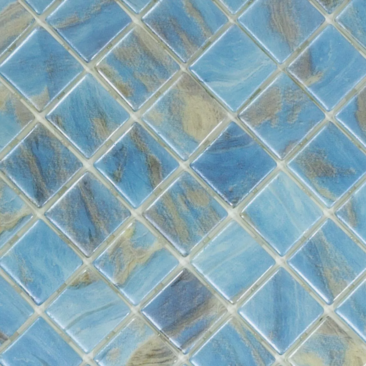 Glas Simbassäng Mosaik Alassio Blå 25