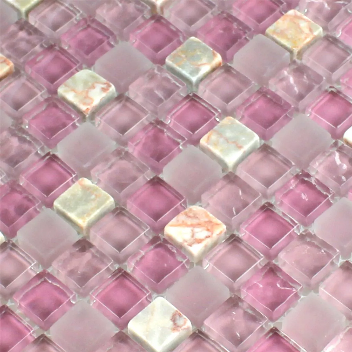 Prov Mosaik Glas Marmor Rosa Mix 