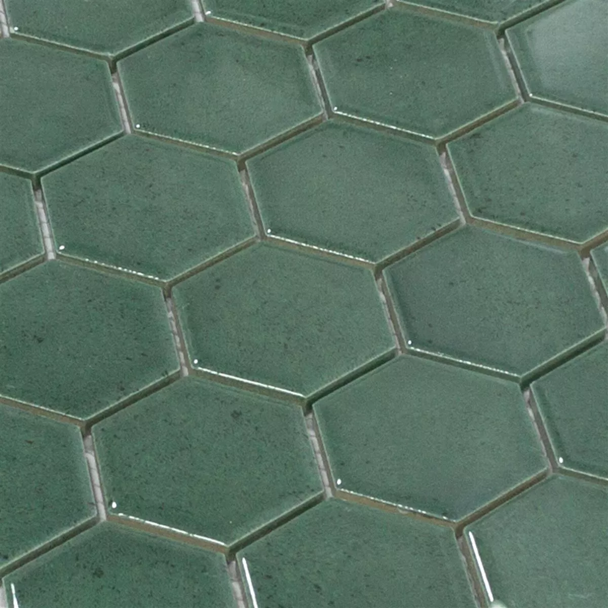 Keramik Mosaik Eldertown Hexagon Mörkgrön