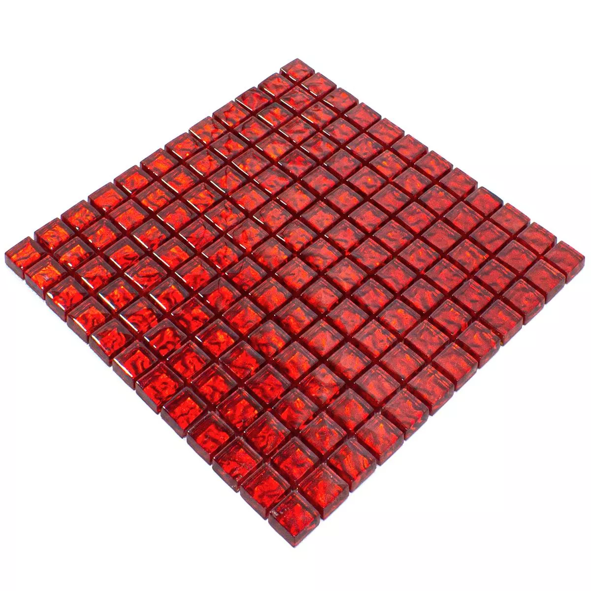 Glasmosaik Plattor Santa Cruz Strukturerad Röd