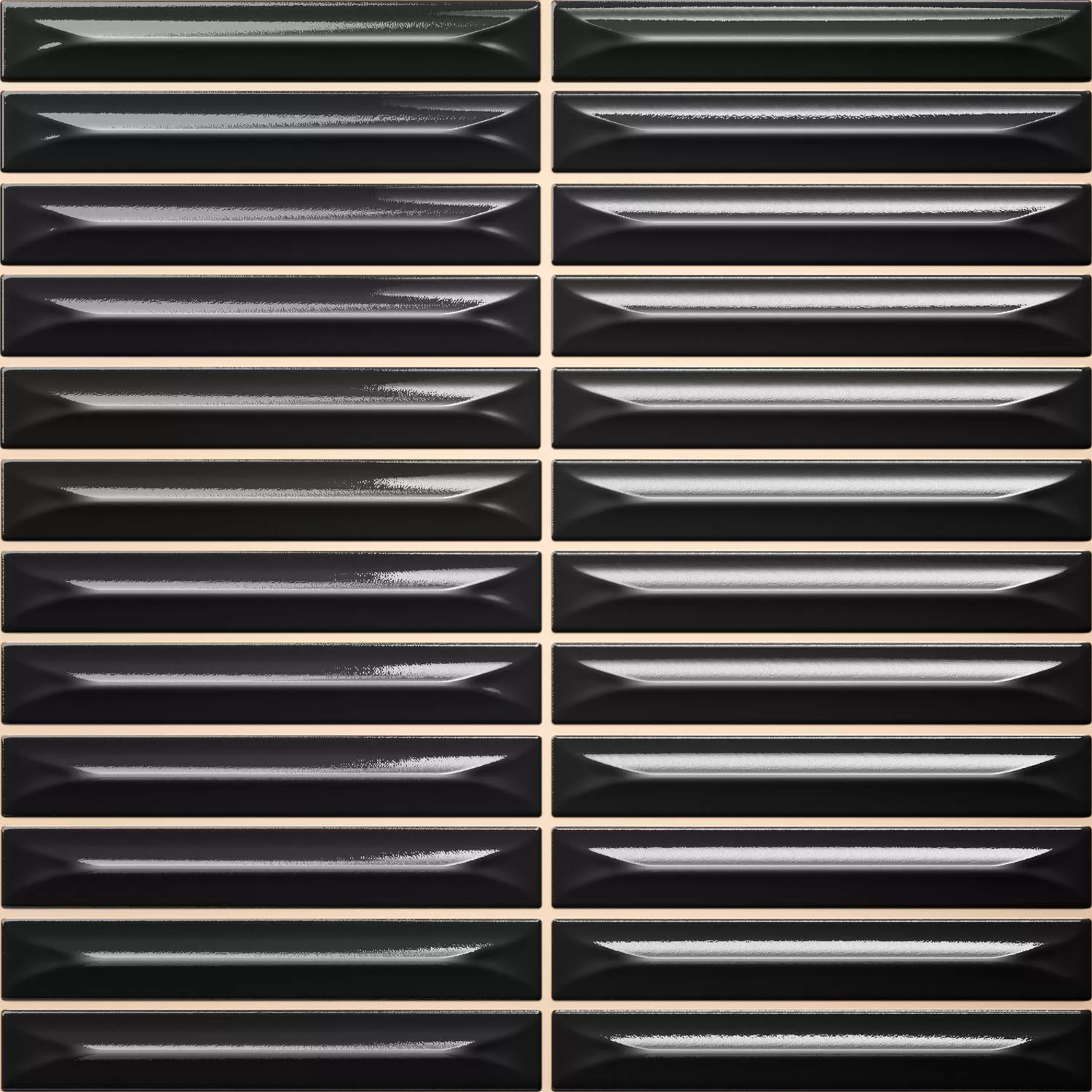 Bevel Svart Glänsande Sticka 20x20 cm