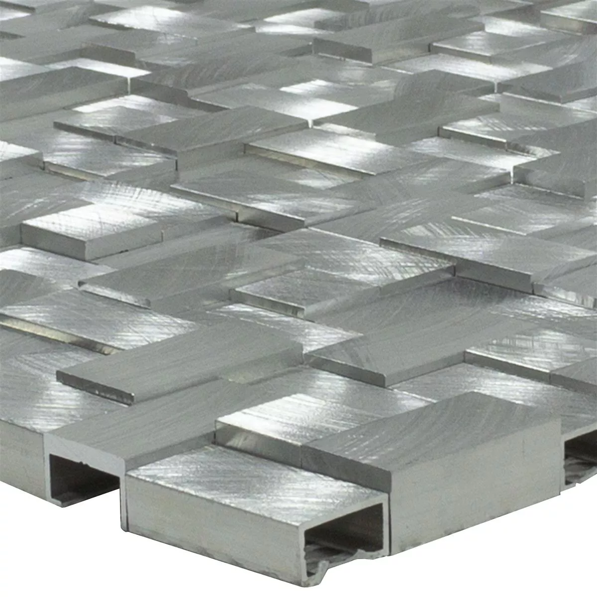 Aluminium Metall Mosaik Quantum Silver