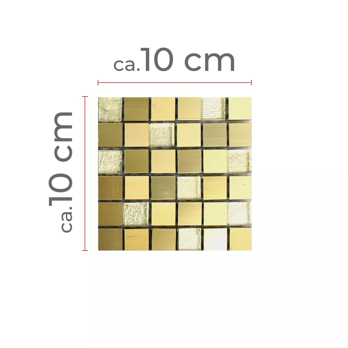 Prov Mosaik Lissabon Aluminium Glas Mix Guld