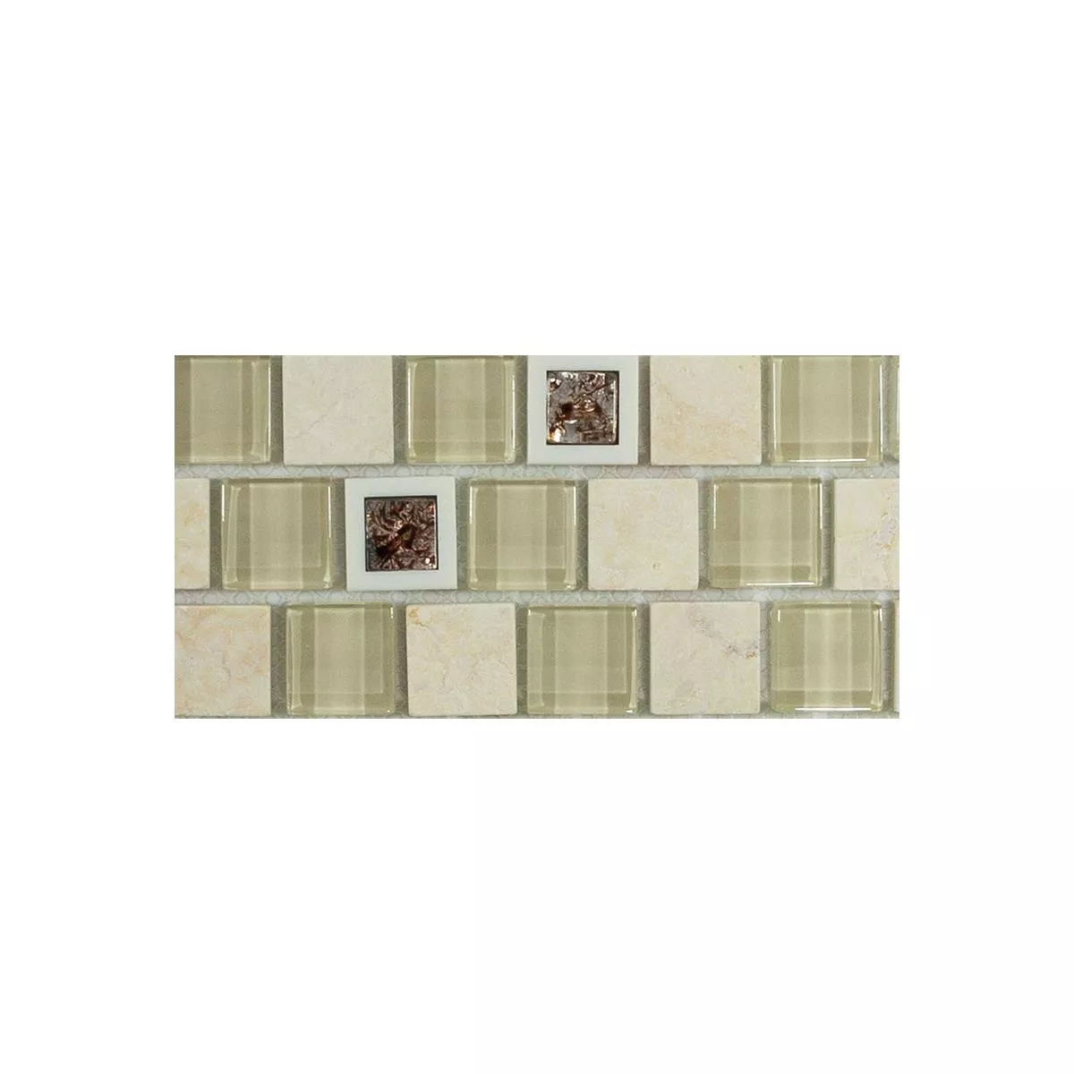 Prov Glas Plast Natursten Mosaik Lunaquell Beige