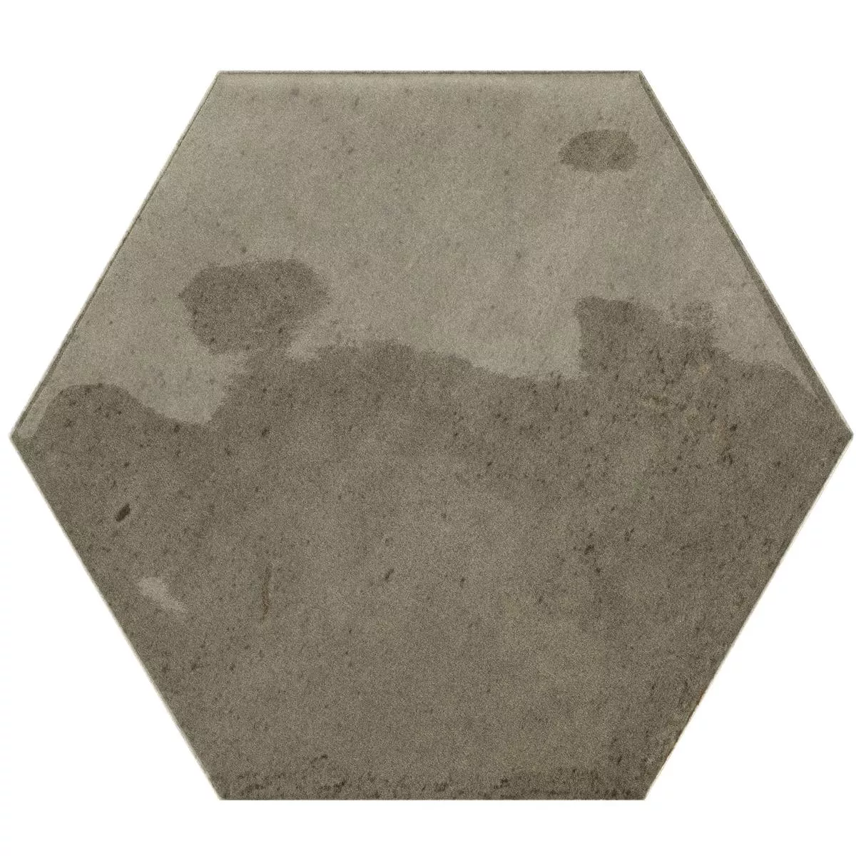 Prov Kakel Arosa Glänsande Korrugerad Hexagon Brun 17,3x15cm