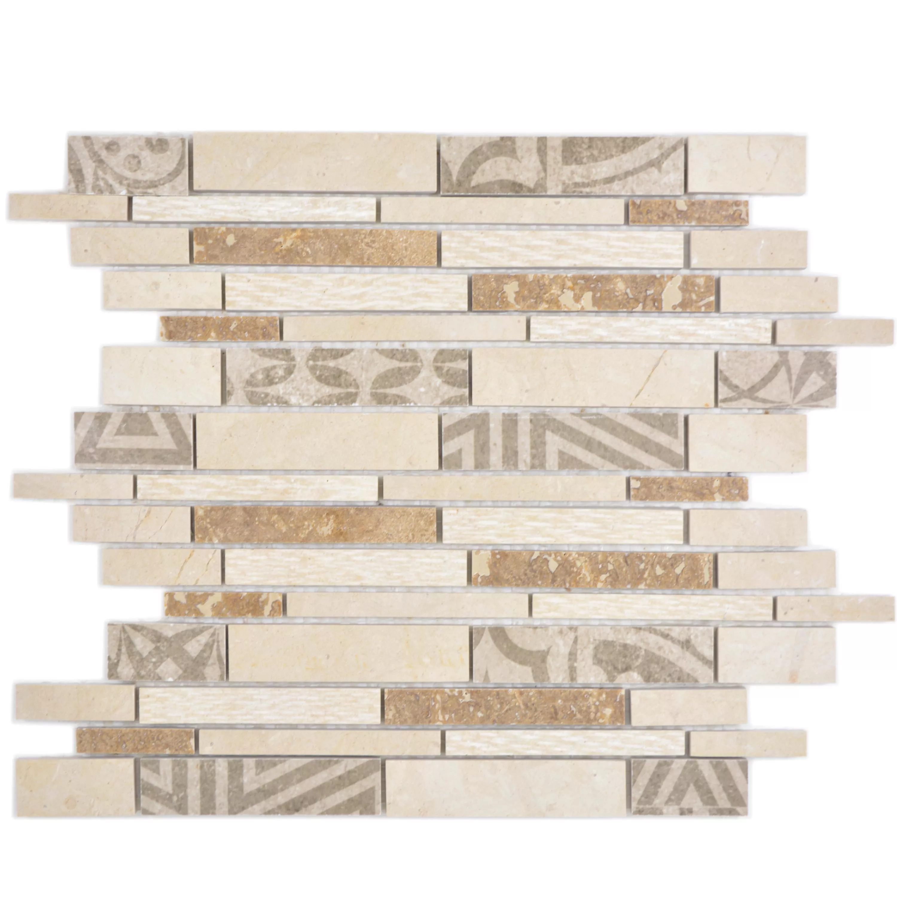 Keramik Mosaik Mythos Sticka Grå Beige Terrakotta