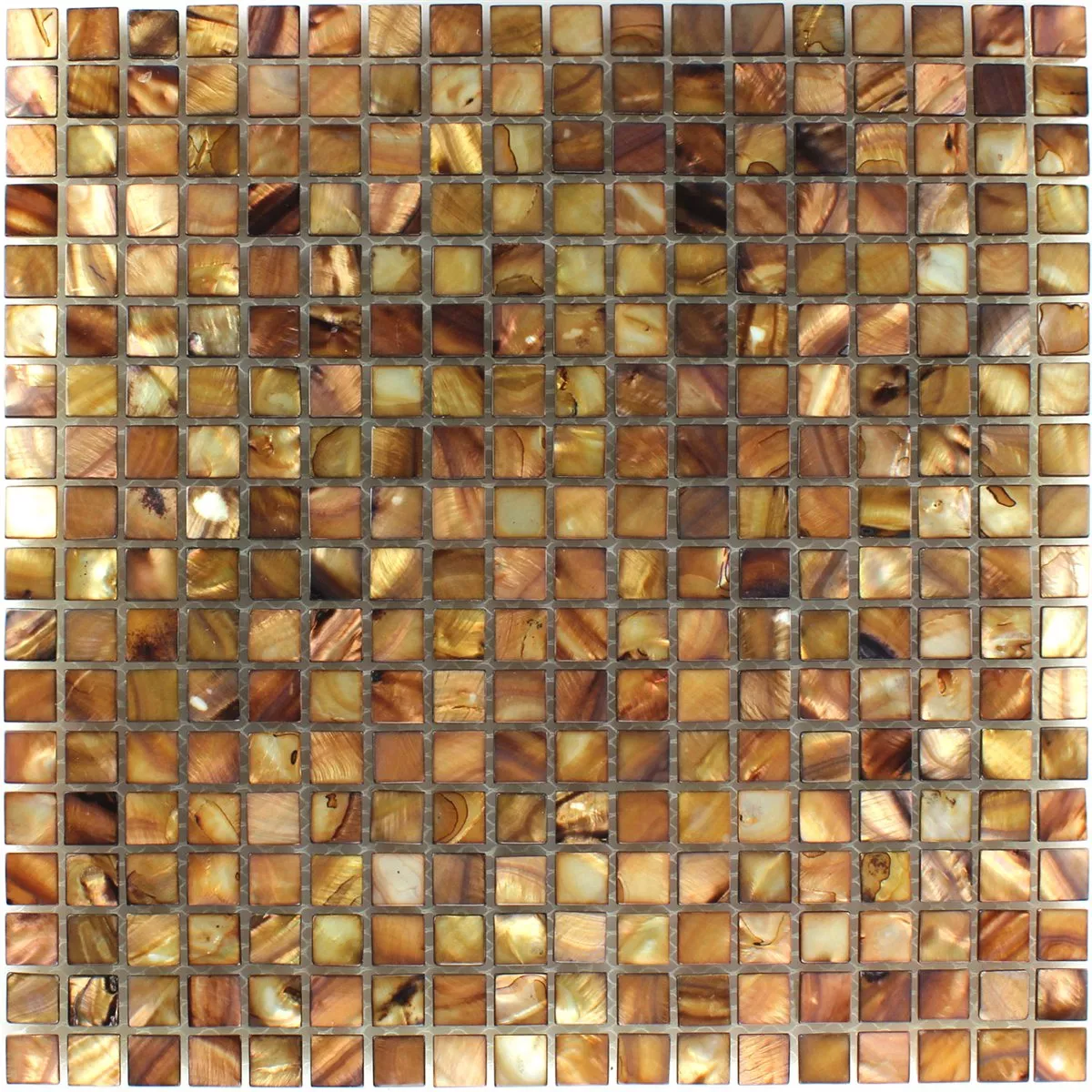 Prov Mosaik Glas Pärlemor Effekt Brun Guld 