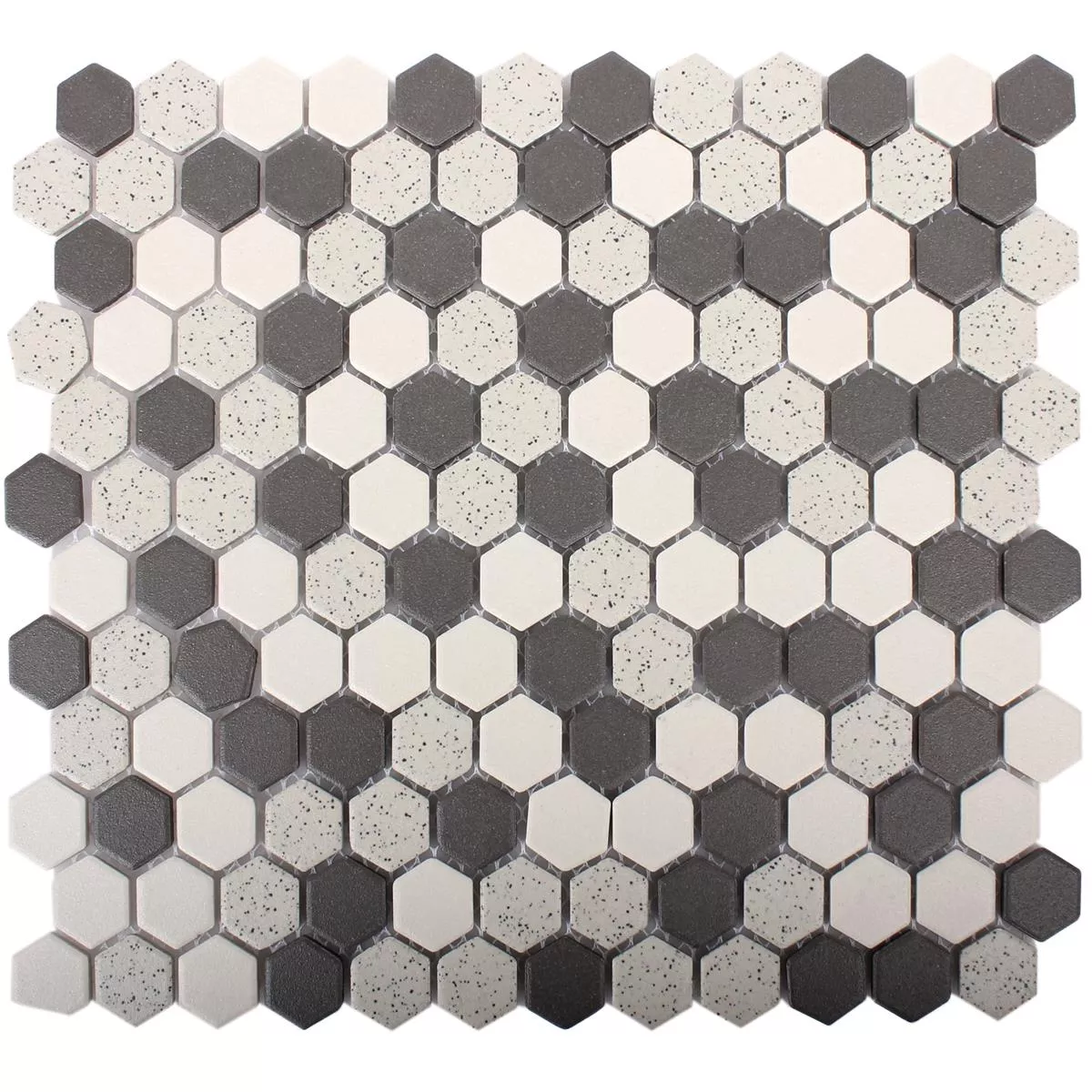 Keramik Mosaik Monforte Hexagon Svart Grå