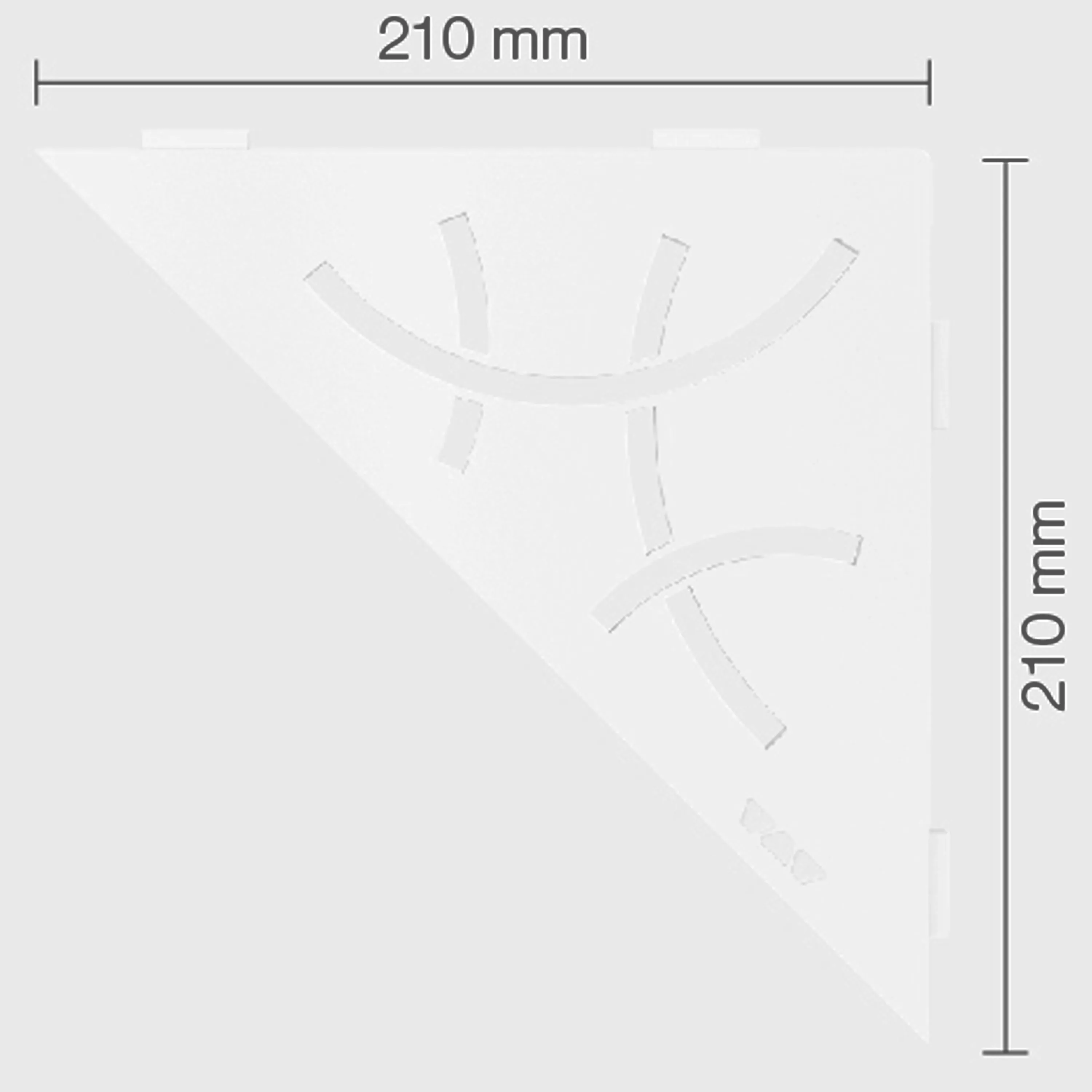 Schlüter vägghylla triangel 21x21cm Curve briljant vit matt