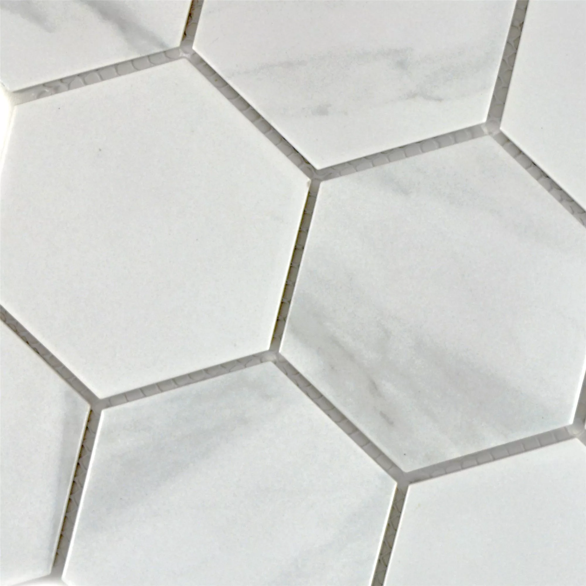 Keramik Mosaik Zyrus Carrara Hexagon 95