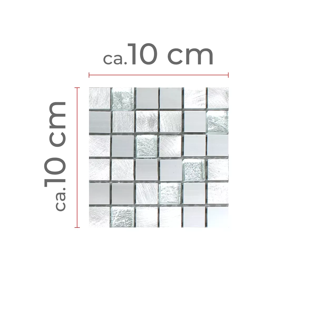 Prov Mosaik Lissabon Aluminium Glas Mix Silver