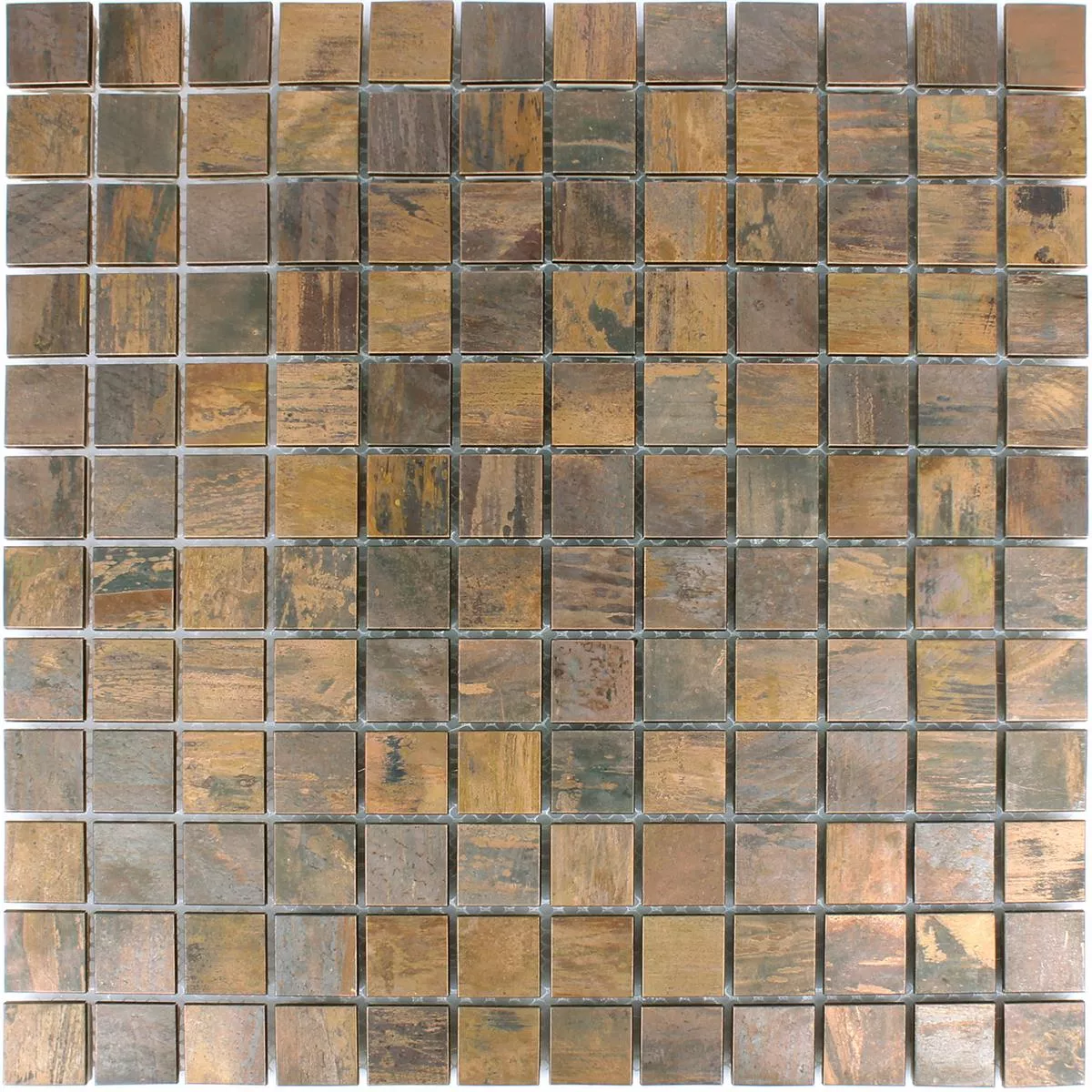 Prov Metall Koppar Mosaik Myron Fyrkant