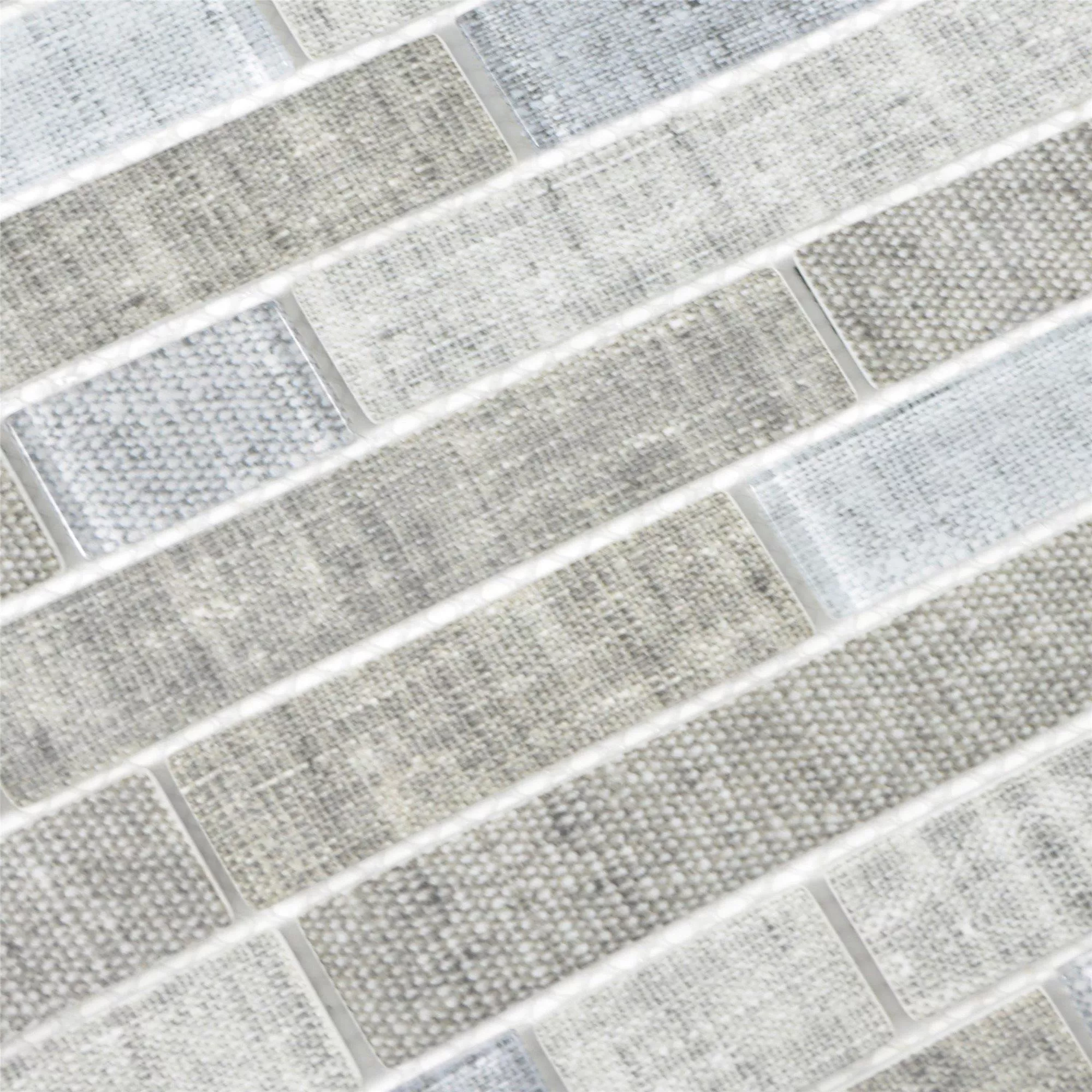 Glasmosaik Plattor Lyonel Textil Optik Brick Grå
