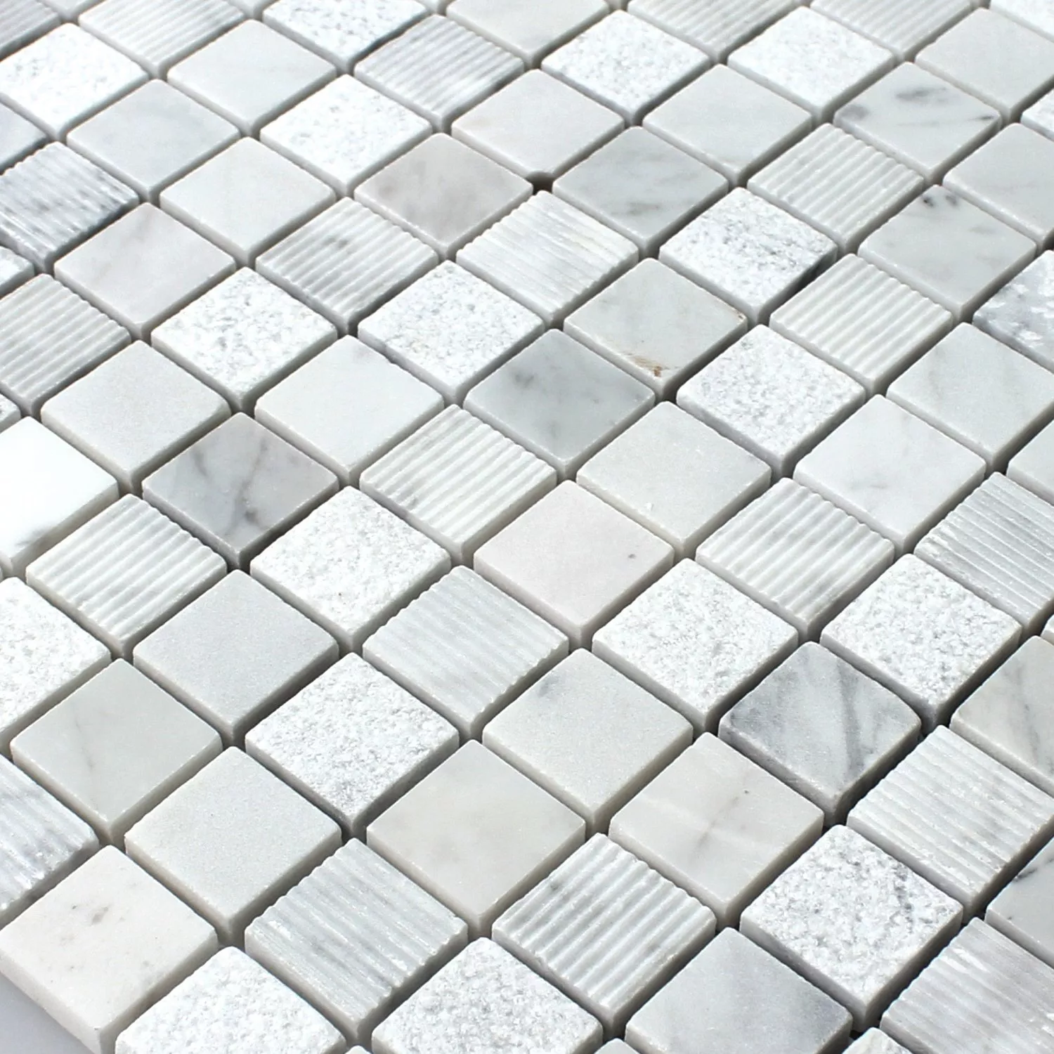 Mosaik Natursten Carrara Vit