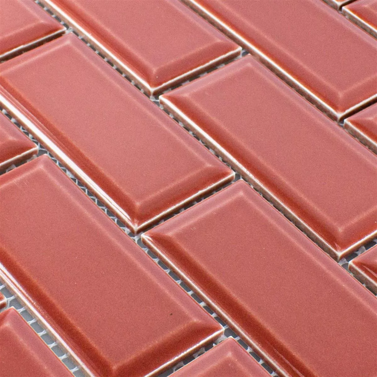 Keramik Mosaik StPauls Metro Med Fasett Röd