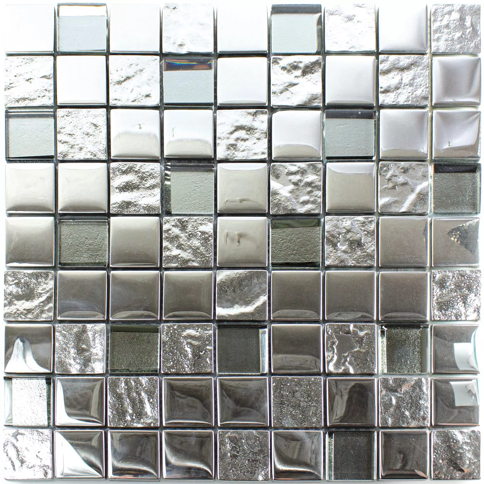Glasmosaik Plattor Midland Silver